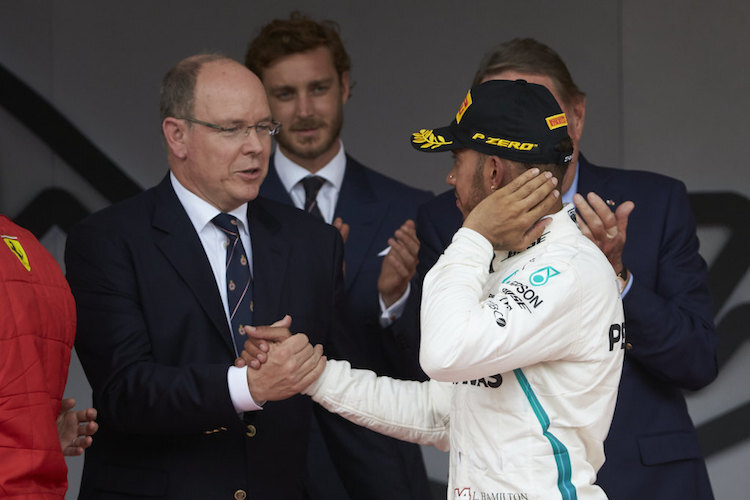 Lewis Hamilton mit Prinz Albert
