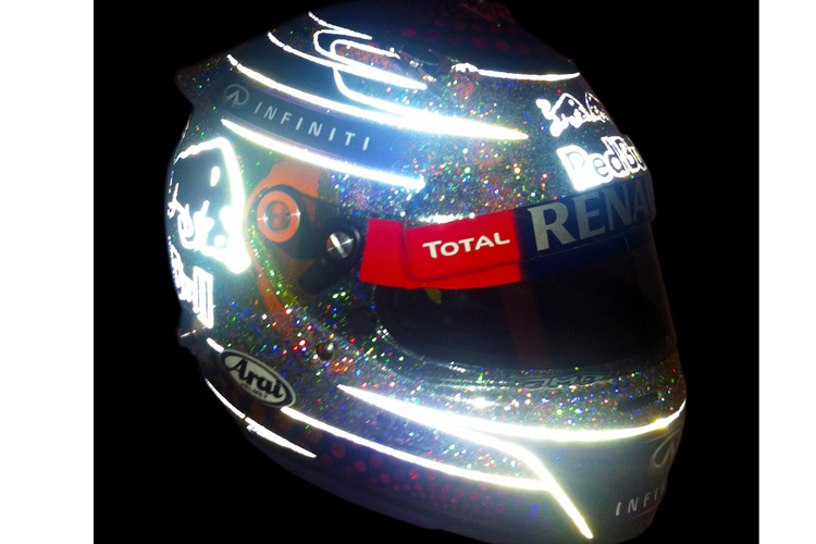 So soll Sebastian Vettels neuer Helm in der Nacht leuchten