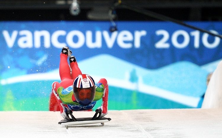 Amy Williams bei ihrem Gold-Rennen in Vancouver