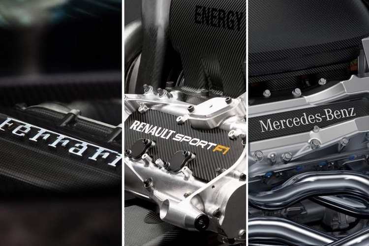 Die drei gegenwärtigen Motorenhersteller in der Formel 1