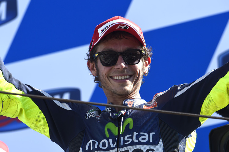 Valentino Rossi triumphierte 2014 zweimal - insgesamt 108 GP-Siege