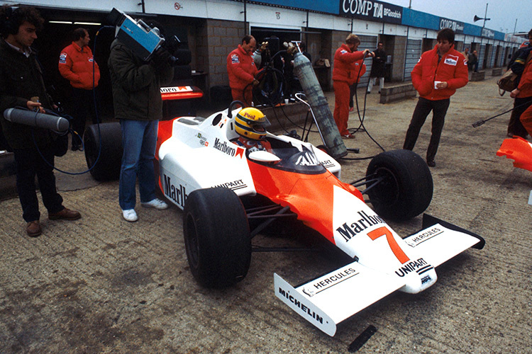 Senna beim ersten Test mit McLaren