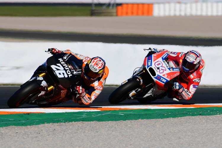 Dani Pedrosa vor Andrea Dovizioso