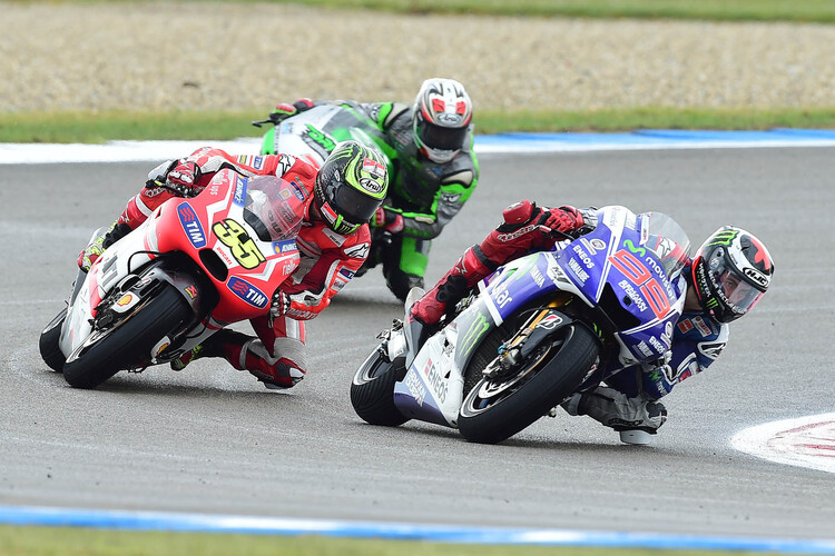 Ein Tiefpunkt des Jahres 2014 in Assen: Lorenzo (99, vor Cruchlow und Aoyama) landete nur auf Platz 13 