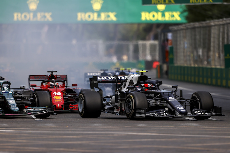 Pierre Gasly gegen Sebastian Vettel und Charles Leclerc