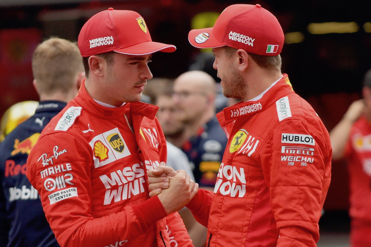 Charles Leclerc und Sebastian Vettel