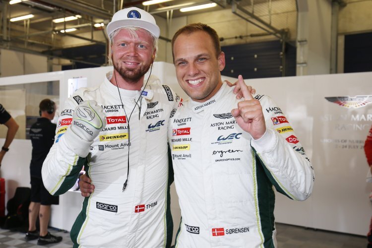 Pole-Position in der GTE Pro: Das Aston-Martin-Duo: Nicki Thiim (li.) und Marco Sørensen 