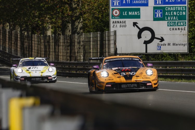 Die beiden 911 GT3 R LMGT3 in Le Mans