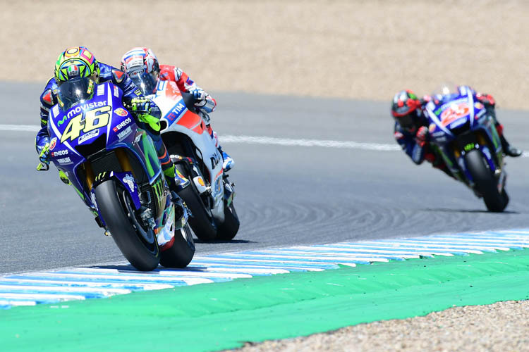 Das Rennen in Jerez: Rossi vor Dovizioso und Viñales