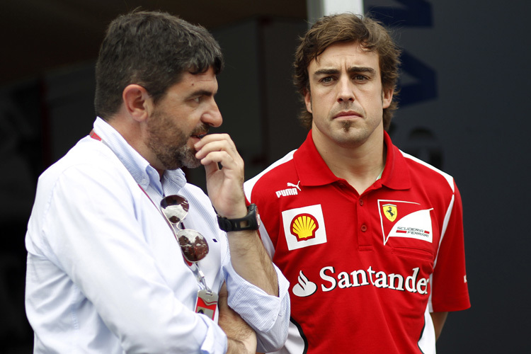 Manager Luis Garcia Abad mit Fernando Alonso