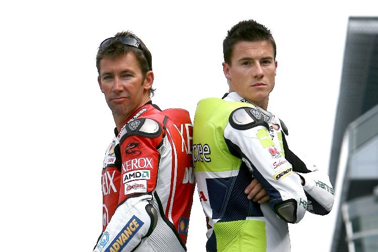Die Superbike-Weltmeister Troy Bayliss und James Toseland 