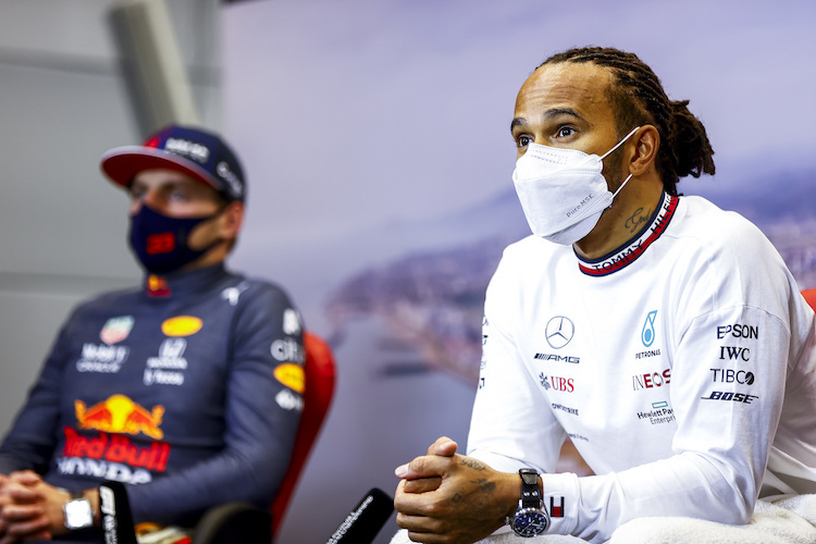 Lewis Hamilton und Max Verstappen