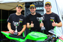 Ville Valtonen, Roman Raschle und Chris Burri (v.li.) auf dem Lausitzring