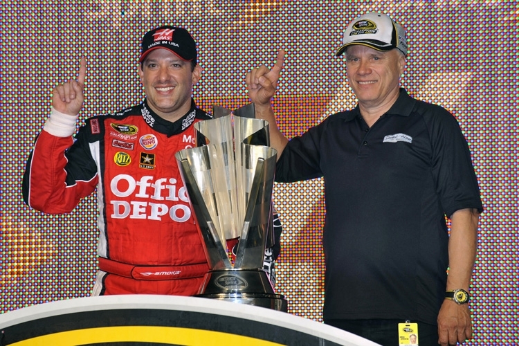 Die Besitzer von Haas Stewart Racing: Tony Stewart und Gene Haas