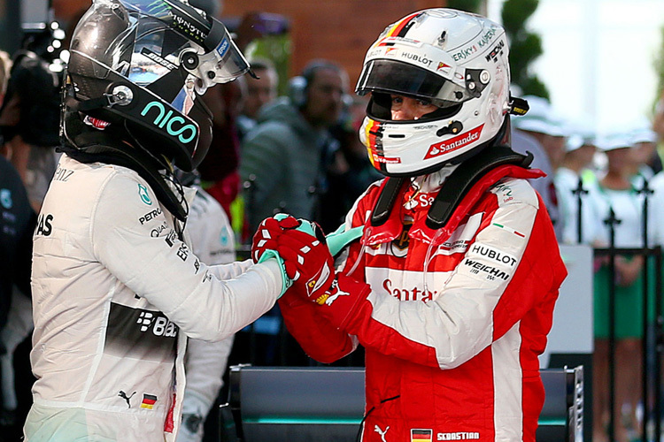 Nico Rosberg und Sebastian Vettel nach dem Australien-GP