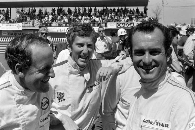 Mit Denny Hulme und Jochen Rindt in Mexiko 1966