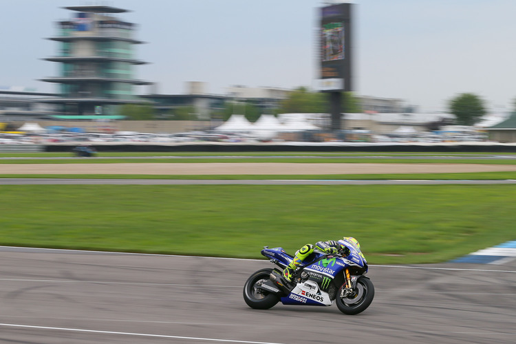 Der aktuelle WM-Leader Valentino Rossi 2014 auf der Piste in Indy