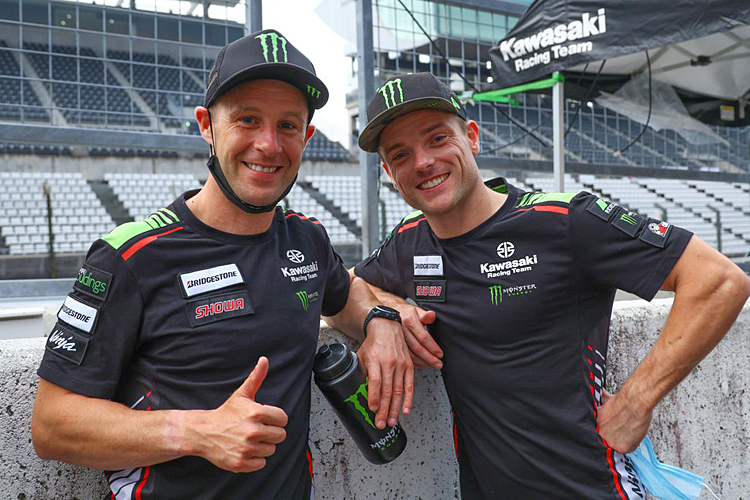 Die Superbike-WM-Asse Jonathan Rea und Alex Lowes (beide Kawasaki) fühlen sich in Suzuka wohl