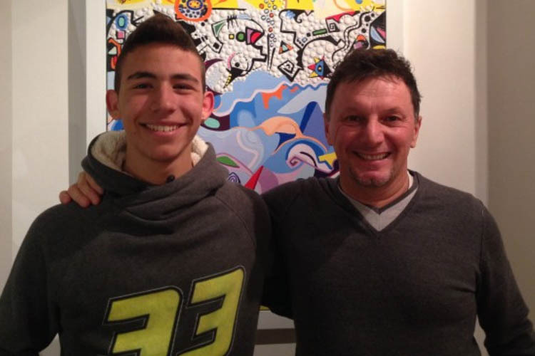 Enea Bastianini mit Teamchef Fausto Gresini