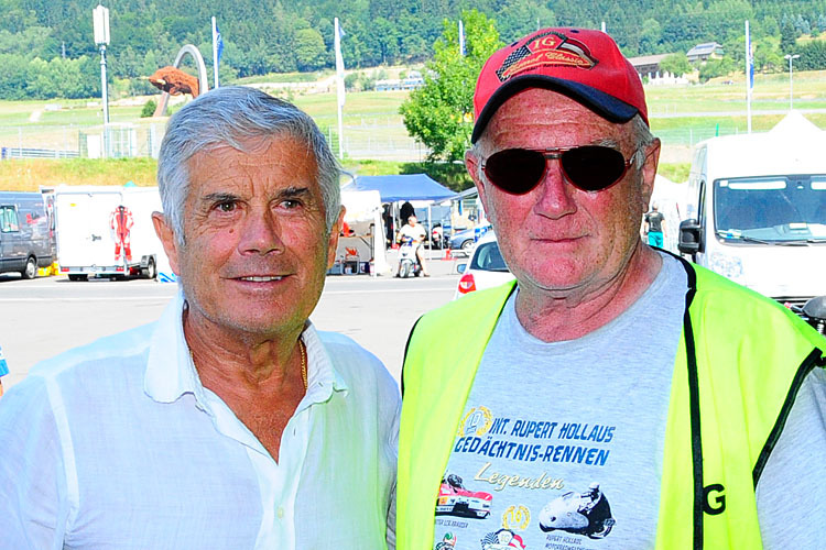 Wolfgang Stropek (re.) mit Motorsportlegende Giacomo Agostini