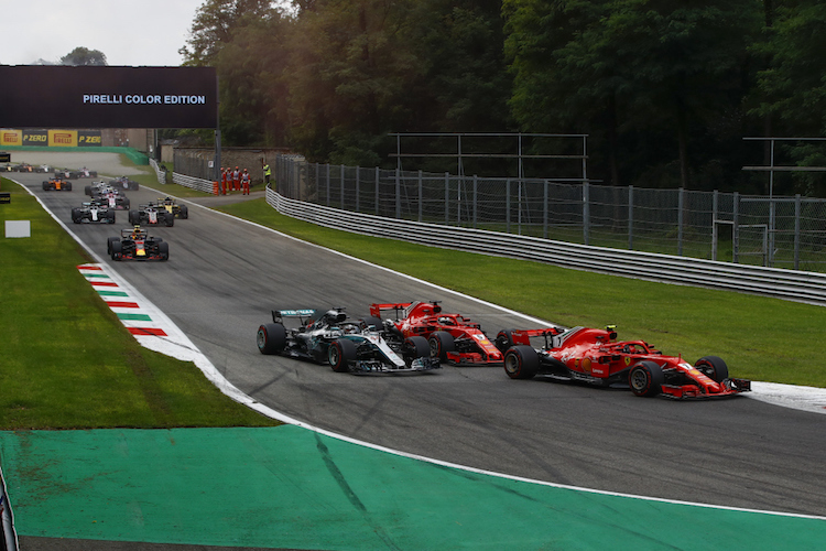 Kimi Räikkönen, Sebastian Vettel und Lewis Hamilton