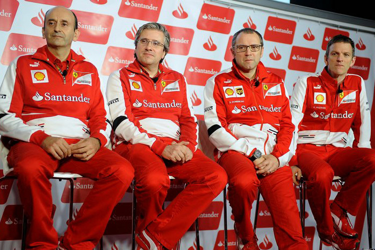 Von links: Luca Marmorini, Pat Fry, Stefano Domenicali, James Allison