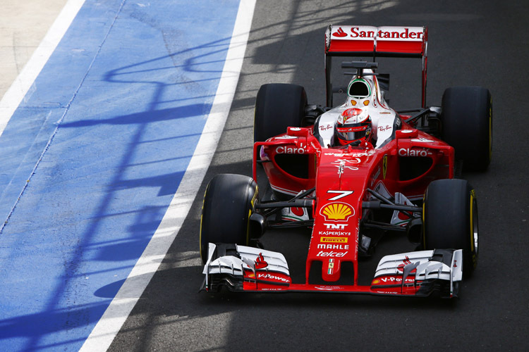 Ferrari-Star Kimi Räikkönen drehte auf den weichen Reifen die Test-Bestzeit von Silverstone