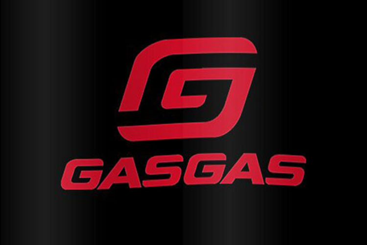 Das neue GASGAS-Logo mit roter Schrift auf schwarzem Untergrund