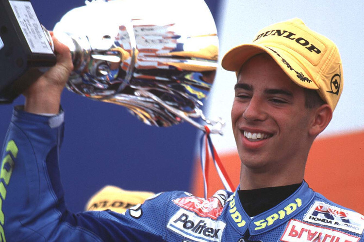 Bei der Dutch TT 1998 jubelte ein junger Marco Melandri