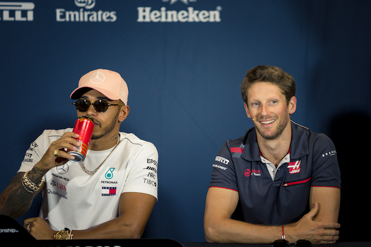 Lewis Hamilton und Romain Grosjean