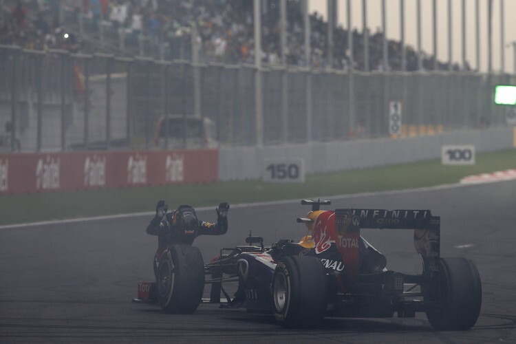 Sebastian Vettel feierte 2013 in Indien seinen Titelgewinn