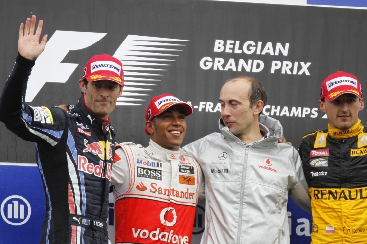 Das Podium in Spa-Francorchamps