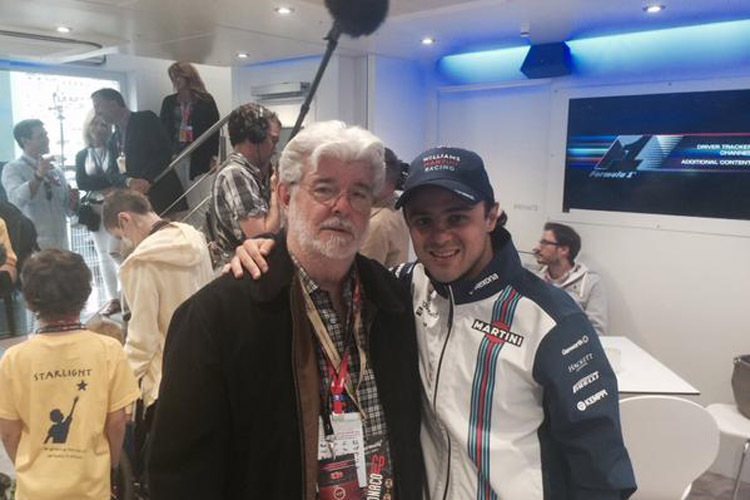 Williams-Pilot Felipe Massa freute sich über den Besuch von Star Wars-Regisseur George Lucas