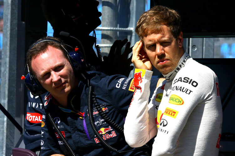 Christian Horner und Sebastian Vettel können kaum glauben, wie schnell Mercedes ist