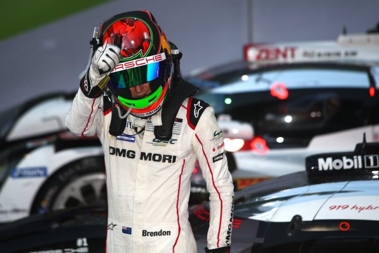 Der neue Formel-1-Pilot Brendon Hartley siegte mit Timo Bernhard und Mark Webber im Jahr 2016 beim FIA-WEC-Rennen in Shanghai