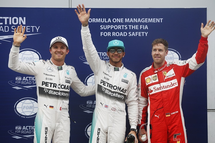  Die schnellsten Drei – Lewis Hamilton, Sebastian Vettel und Nico Rosberg