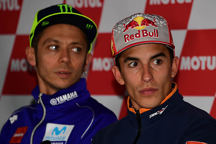 Valentino Rossi und Marc Márquez: Die zukünftigen Konkurrenten im Blick