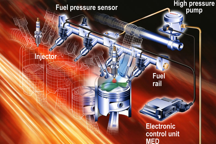 Benzin-Direkteinspritung für einen Serienmotor