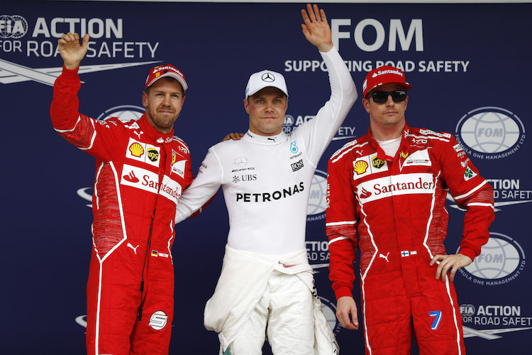 Vettel, Bottas, Räikkönen