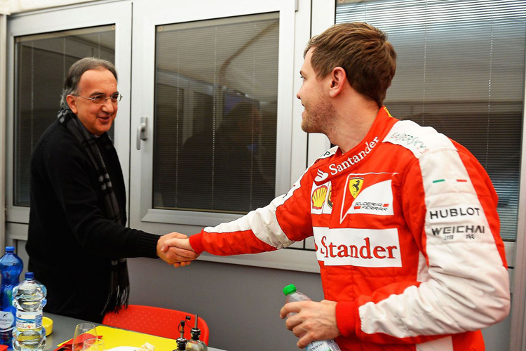 Ferrari-Chef Sergio Marchionne mit Sebastian Vettel