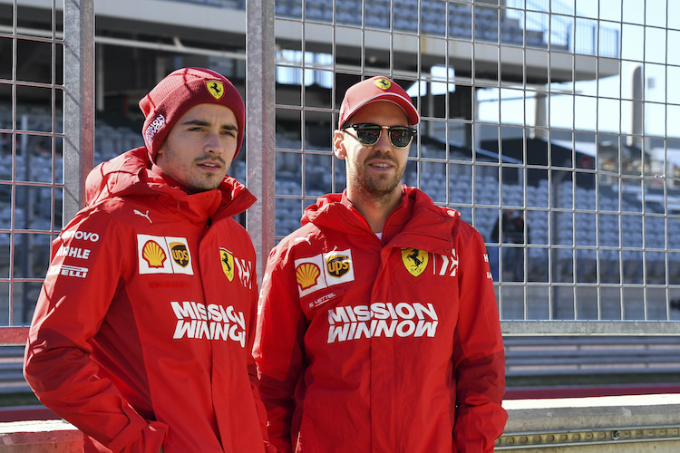 Charles Leclerc und Sebastian Vettel