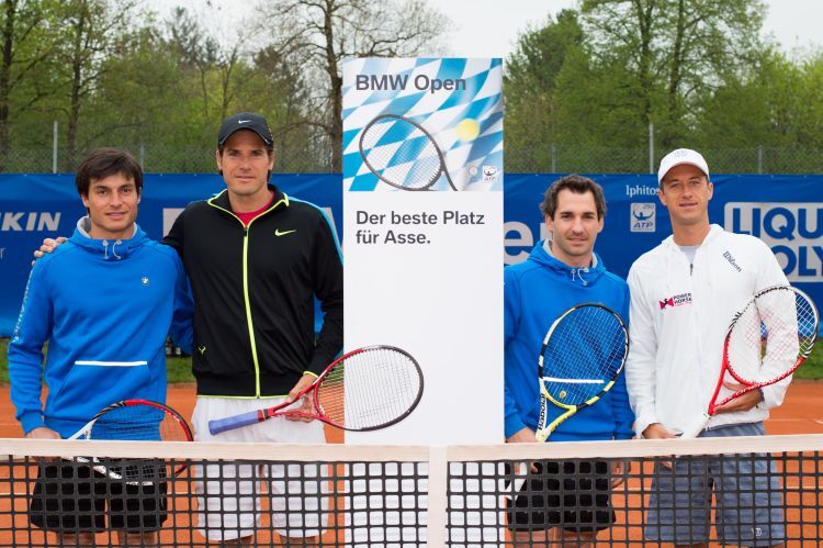 Bruno Spengler, Tommy Haas, Timo Glock und Philipp Kohlschreiber (v.l.)