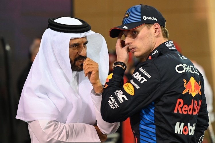 FIA-Präsident Mohamed Ben Sulayem und Max Verstappen