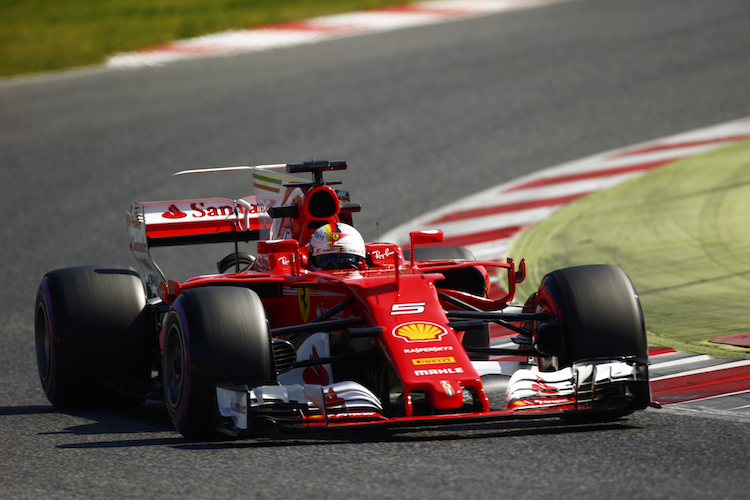 Sebastian Vettel bei den Barcelona-Tests
