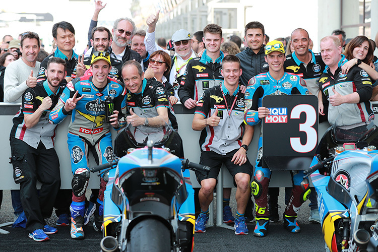 Das Marc VDS-Moto2-Team: Links Alex Márquez, rechts Joan Mir