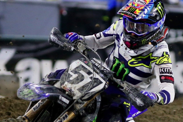 Justin Barcia sprang in Anaheim aus mehreren Metern Höhe von seinem Motorrad ab