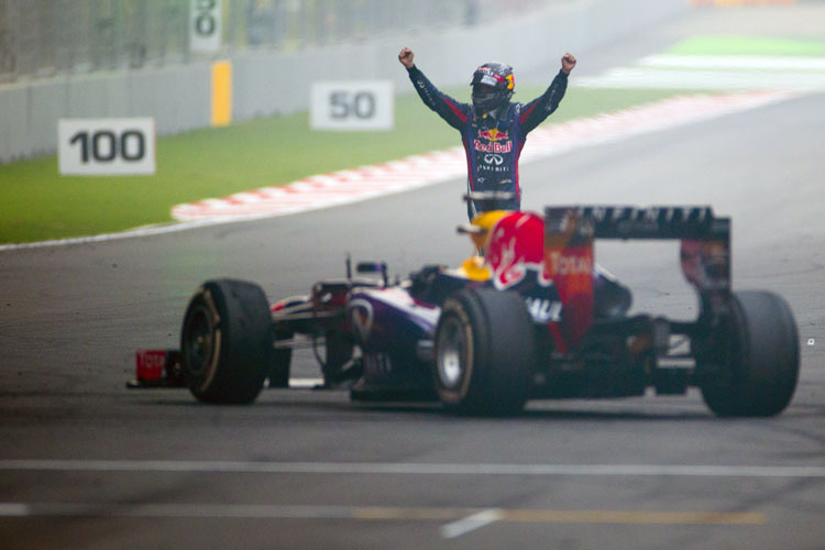 Sebastian Vettel: Der Jubel nach dem vierten Titelgewinn