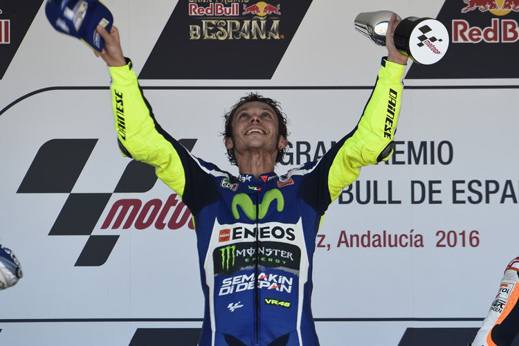 Valentino Rossi war bei seinem 114. MotoGP-Sieg in Barcelona genau 37 Jahre und 110 Tage alt