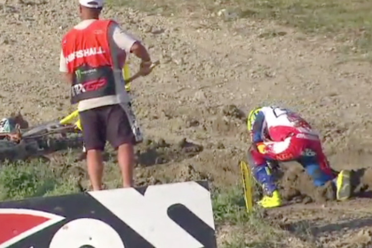 Nach seinem Crash im Qualifikationsrennen von Russland ging es für Cairoli steil bergab