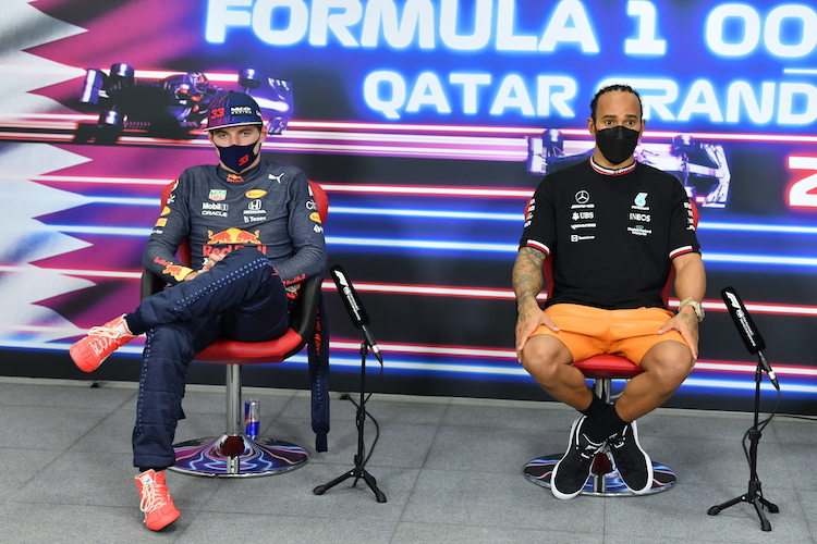 Max Verstappen und Lewis Hamilton